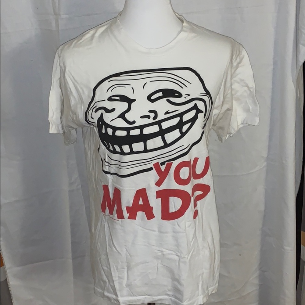 Boys white Troll face meme T-Shirt.